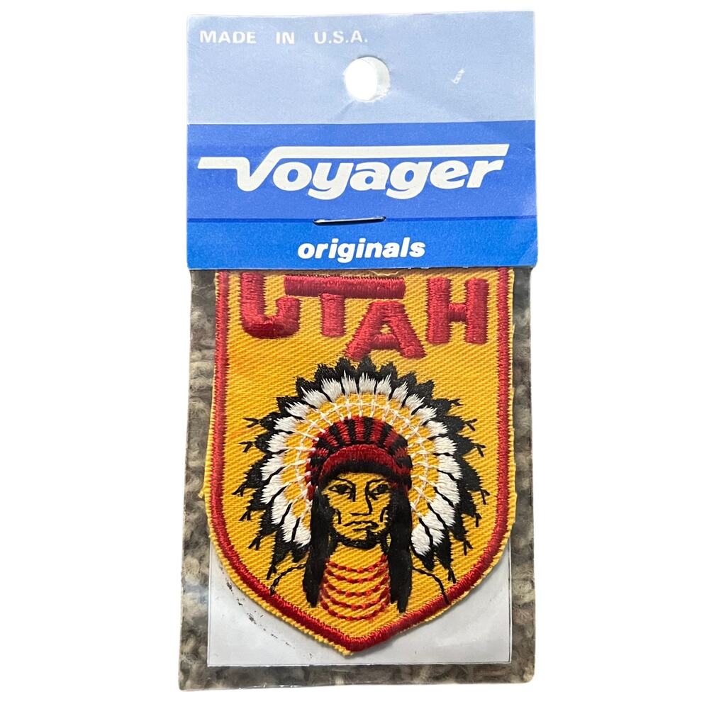 Vintage 1970s Voyager Brand Utah (UT) State Souvenir Travel Tourism Sew-On Patch